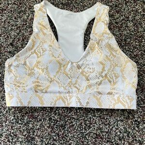 Fabletics Gold and White Snake Print Activewear
